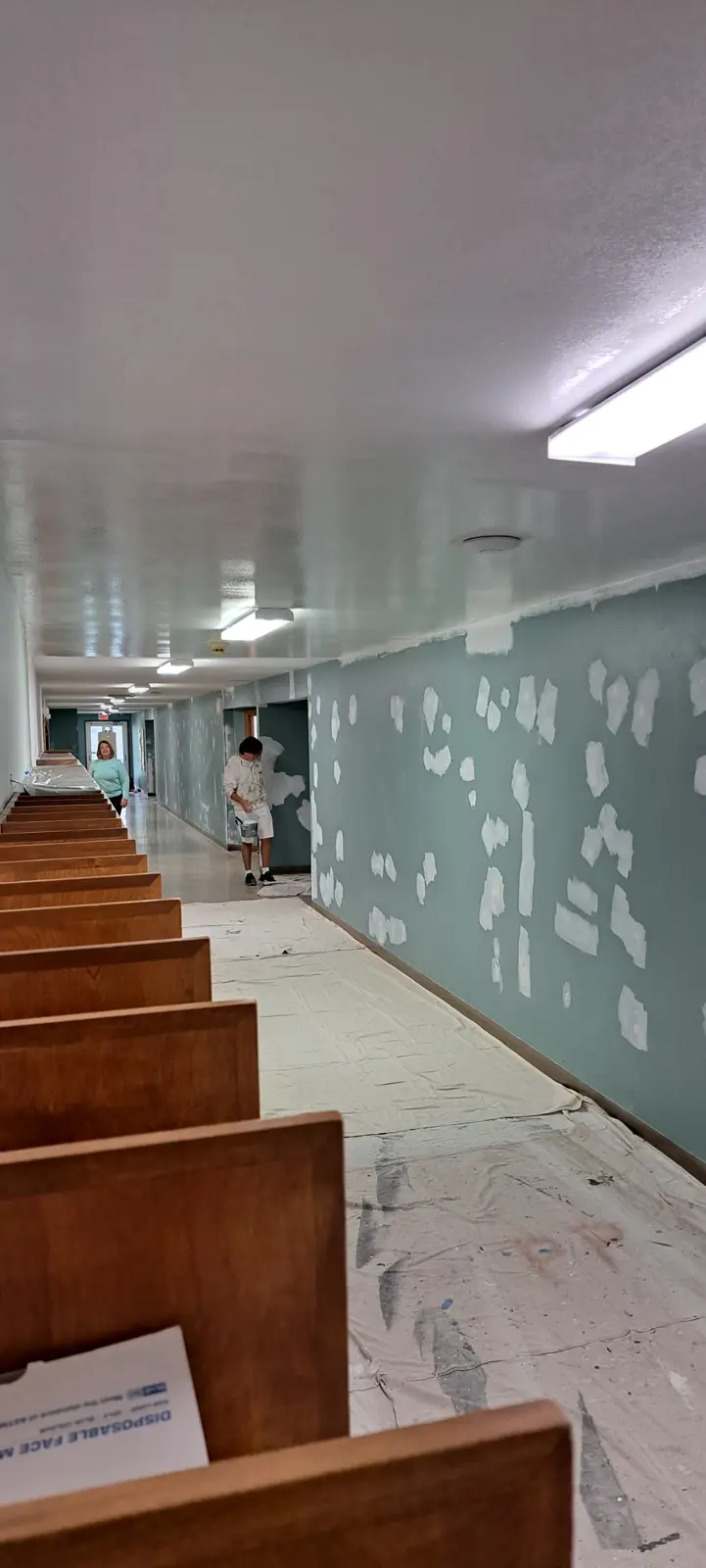 Patched drywall ready for paint in Avon, IN