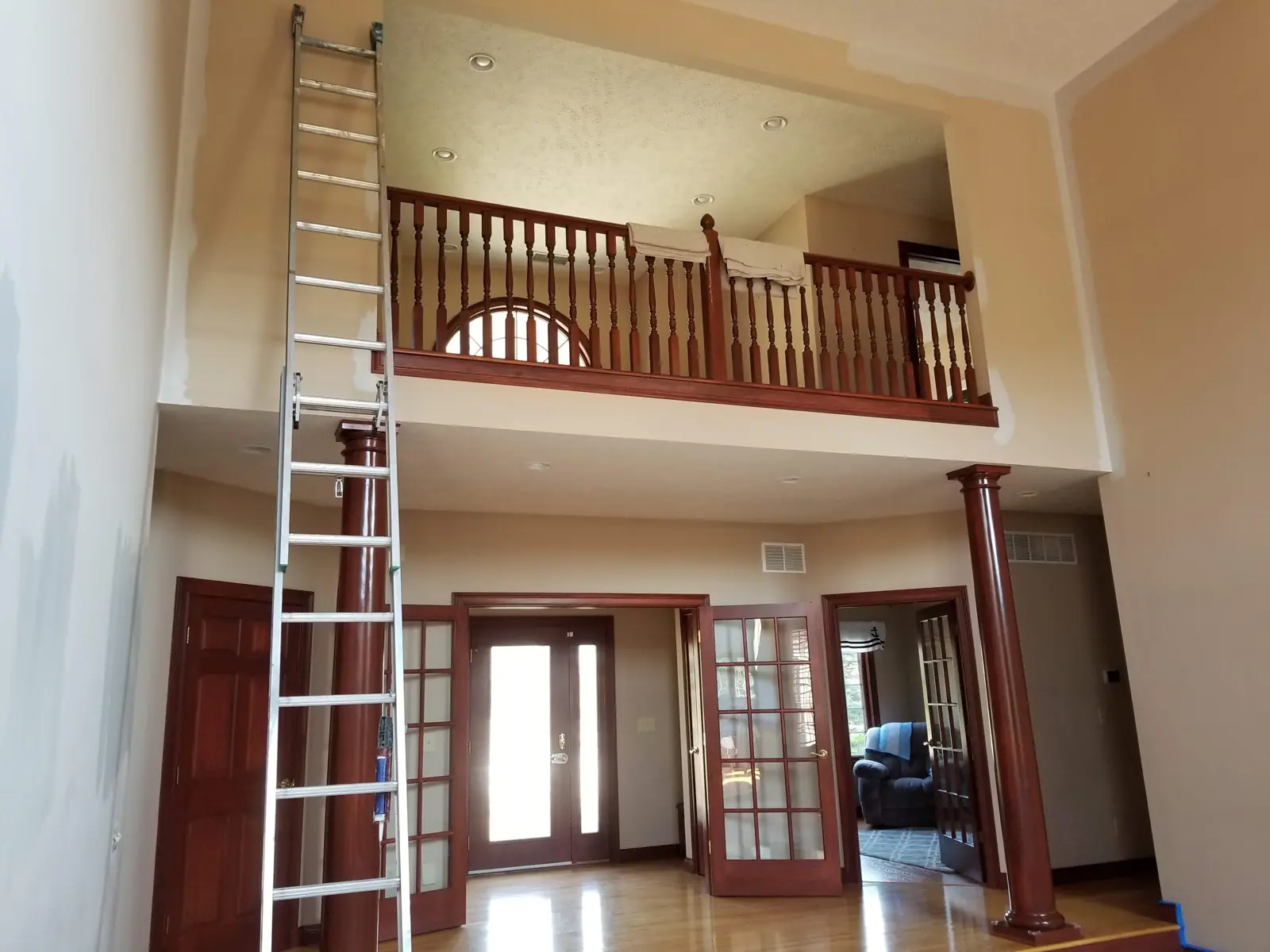 Two-story foyer freshly painted by Parks Painting in Avon, IN